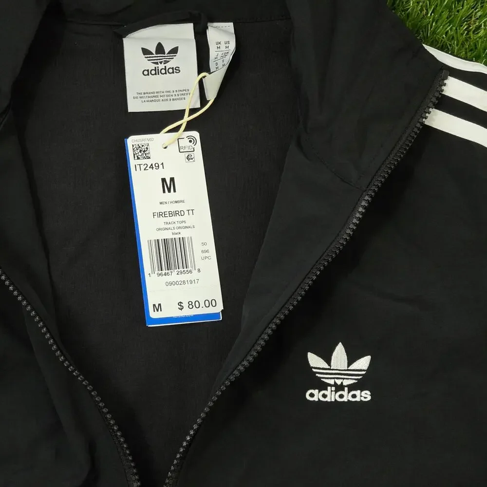 adidas Adicolor Woven Firebird Men's Size Medium Track Top Jacket IT2491 Black